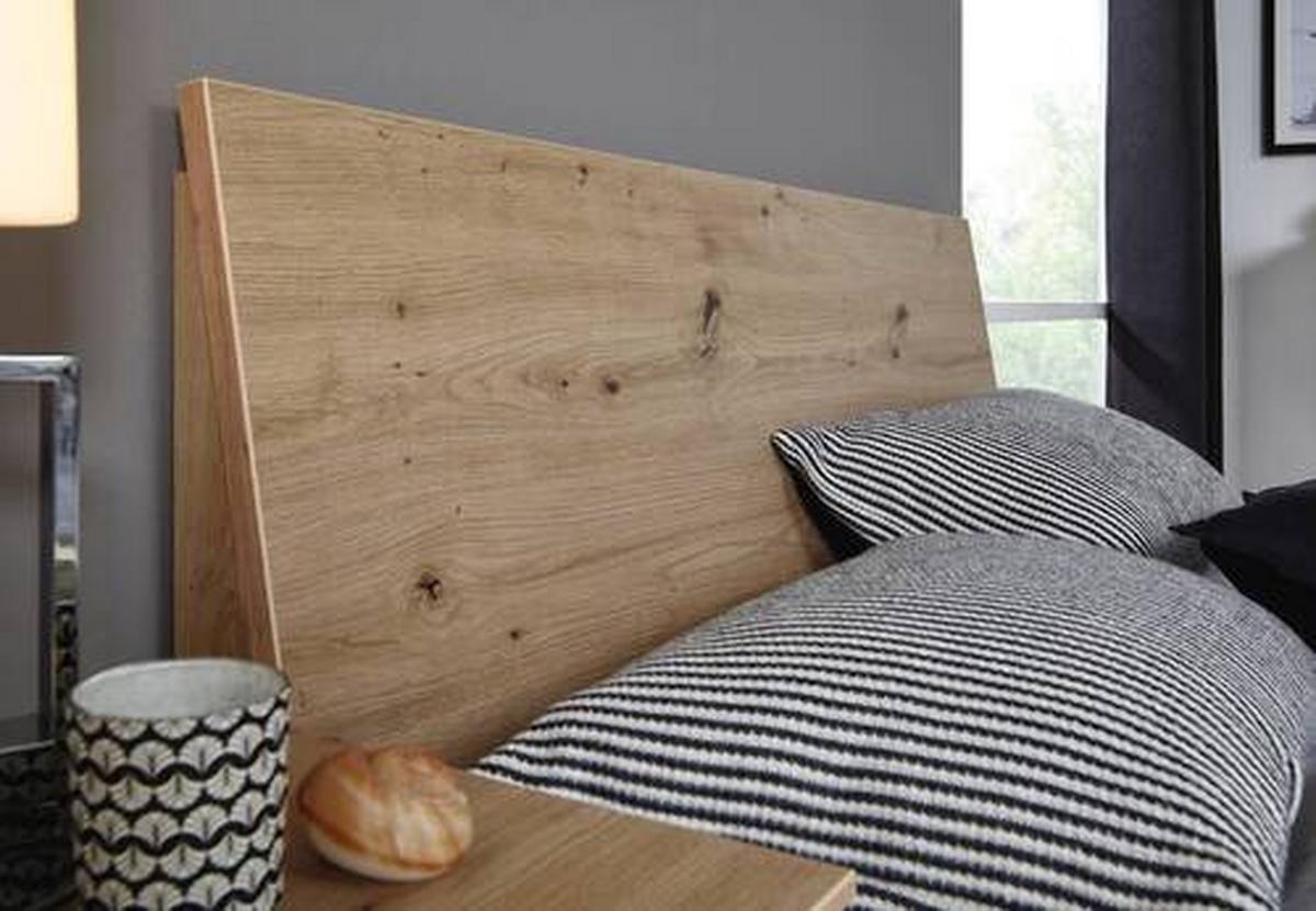 Postelja Lima, Barva Hrasta, Barva Grafita, 100x200 - barve hrasta/barve grafita, Trend, leseni material (100/200cm) - Stylife