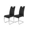 Schwingstuhl-Set Flora 2er-Set ca. 43x98 cm Lederlook Schwarz - Chromfarben/Schwarz, MODERN, Textil/Metall (43/98/59cm) - MID.YOU