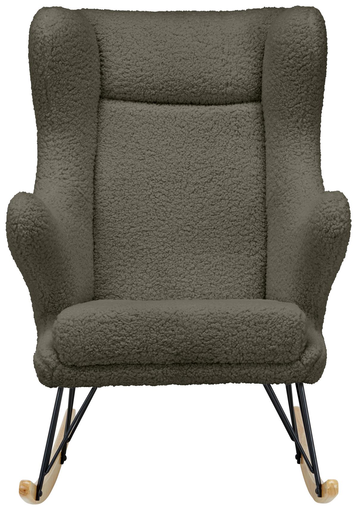chaise à bascule in Grün/Schwarz/Ecru - vert/écru, Romantik / Landhaus, métal/textile (76/109/111cm) - Zandiara