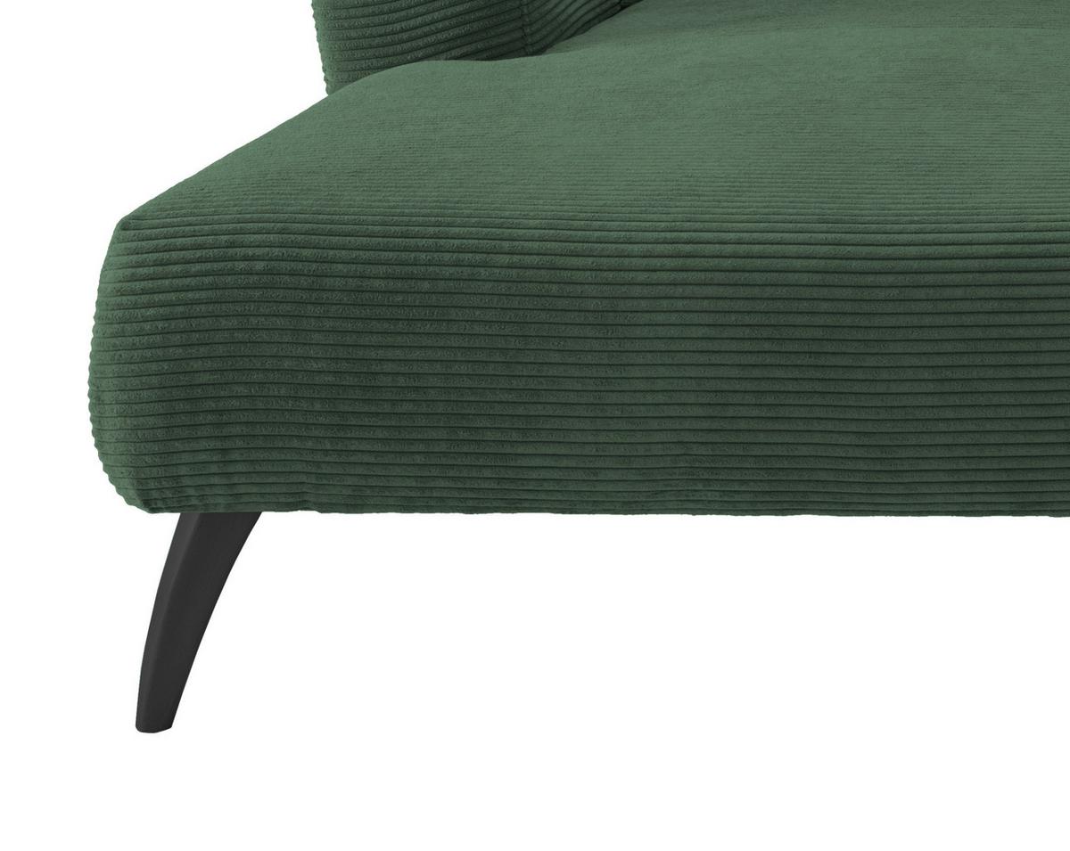 Wohnlandschaft Colori Dunkelgrün Cord - Dunkelgrün/Schwarz, MODERN, Holz/Textil (160/264cm) - MID.YOU