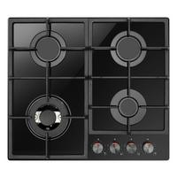 Gaskochfeld KMG734060S Rahmenlos Schwarz - Schwarz, KONVENTIONELL, Metall (59/52cm) - Amica