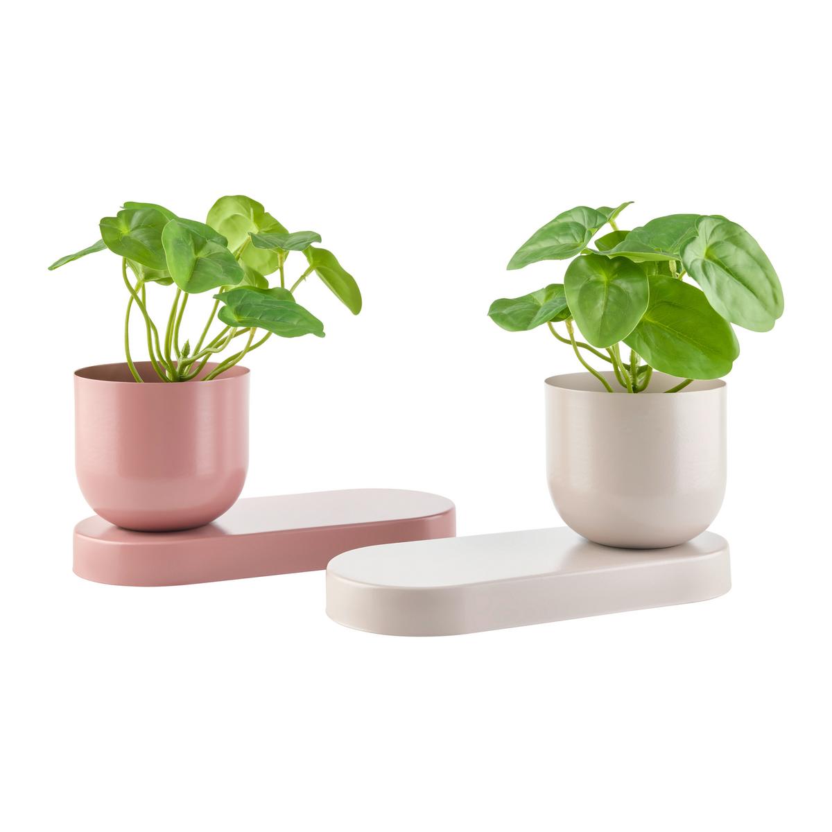 Mască pentru ghiveci Lio - roz antic, metal (27/13/12cm) - Mömax