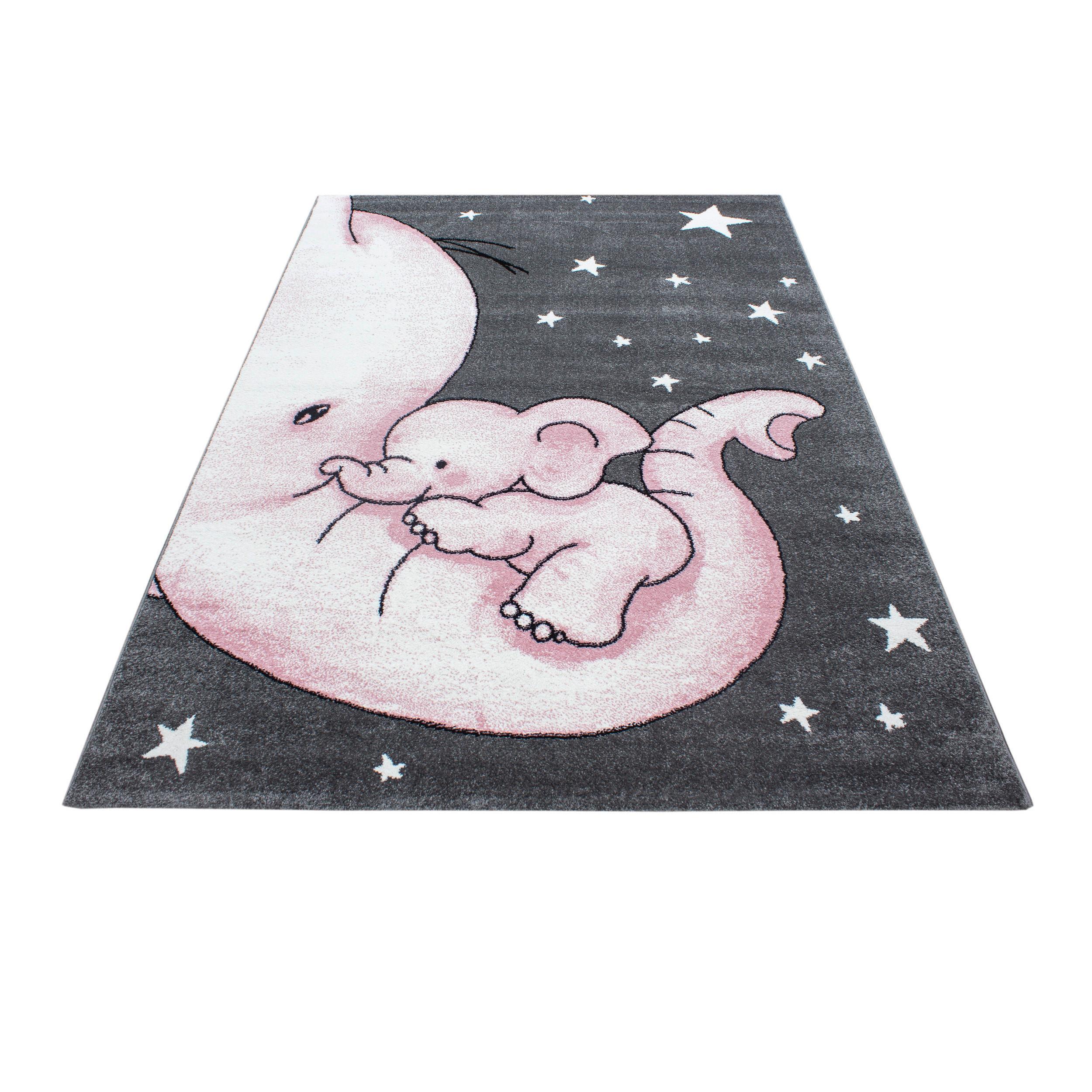 Kinderteppich Kids Grau/Weiß/Pink ca. 80x150cm - Pink/Weiß, Trend, Textil (80/150cm)