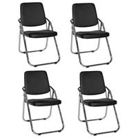 Set Konferenčnih Stolov Esto, Črna, 4-Delni - barve kroma/črna, Moderno, kovina/tekstil (48/91/40cm) - MID.YOU