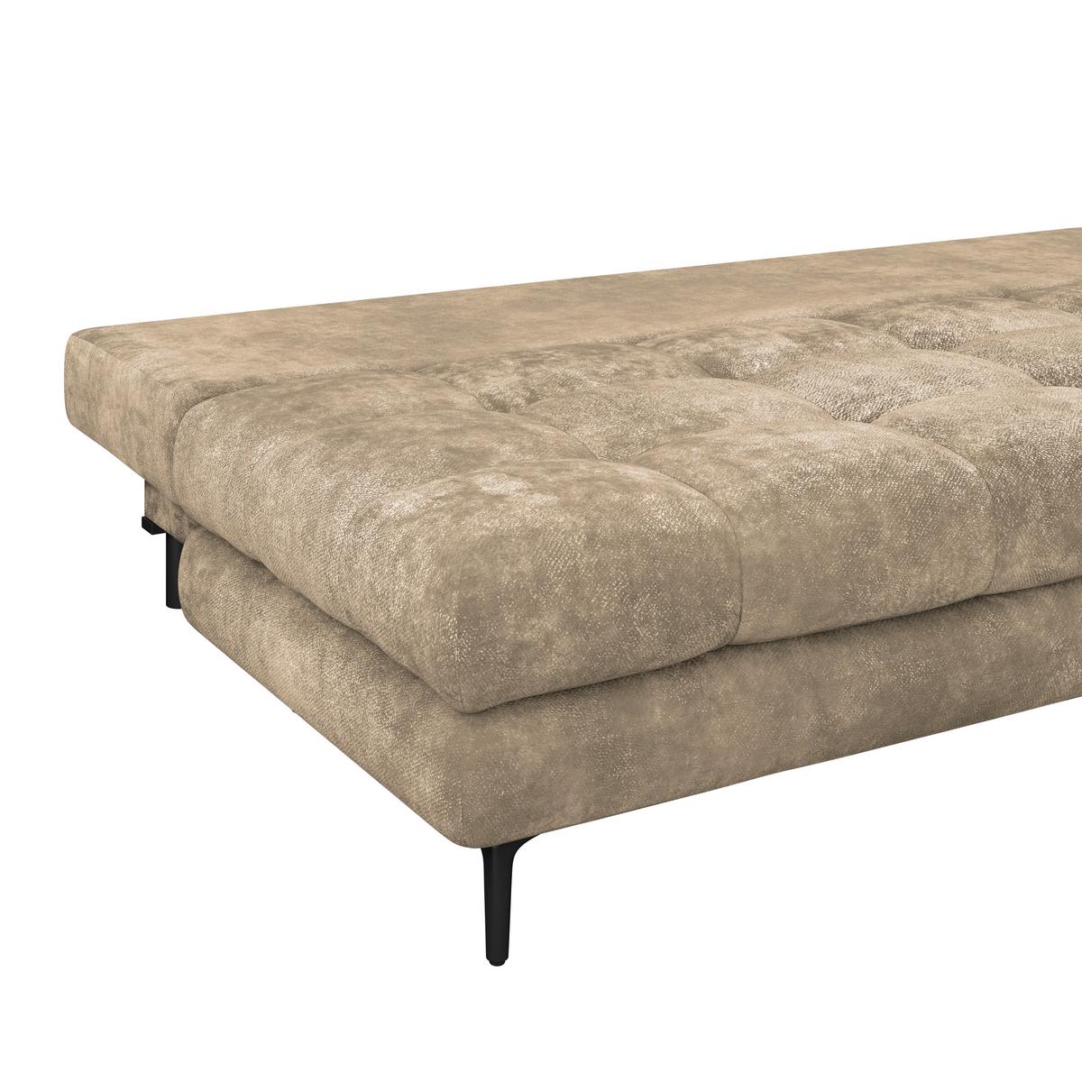 Trosjed Perla - svijetlo smeđa/crna, Konvencionalno, tekstil/metal (203/94/96cm)