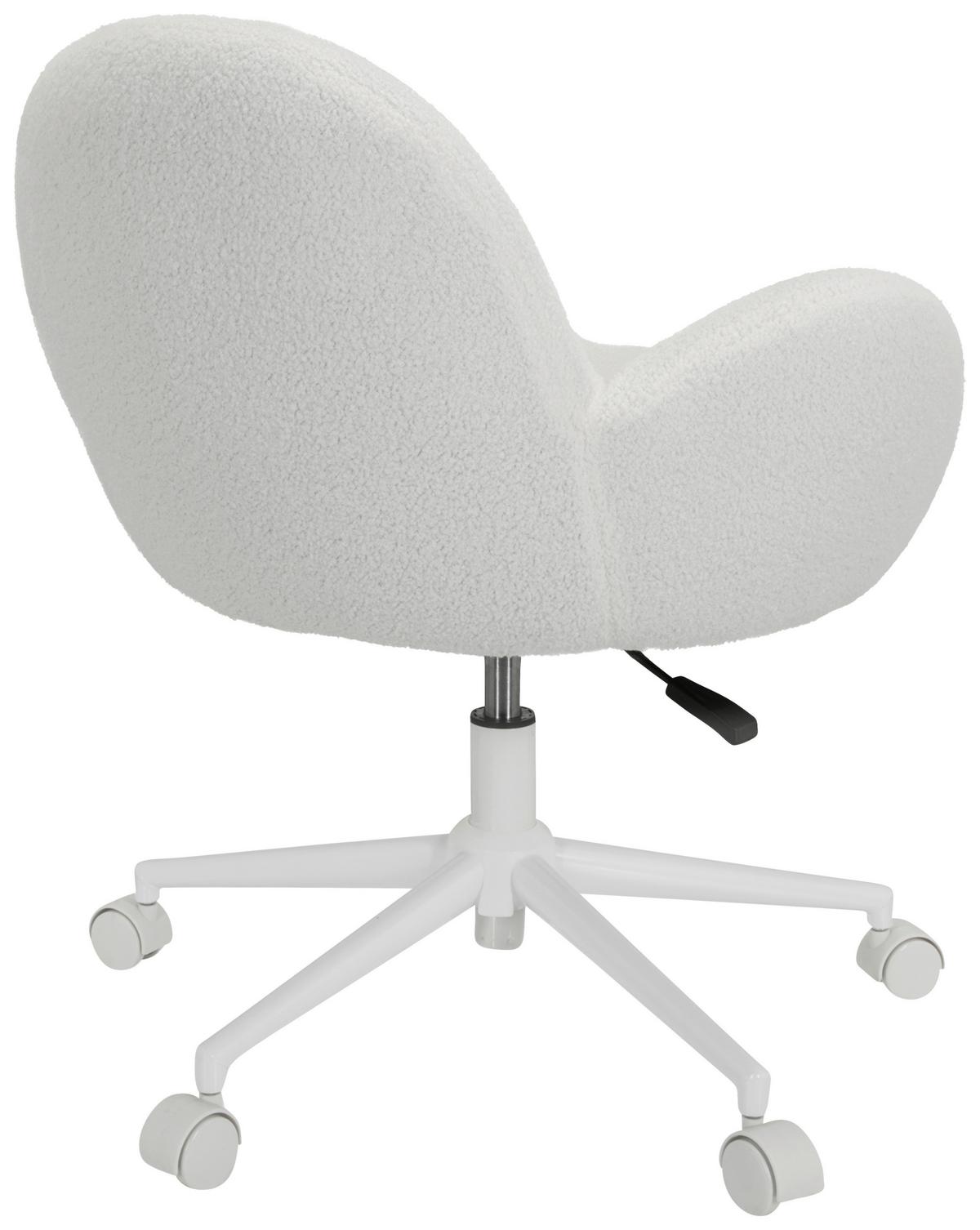 Jugenddrehstuhl Kiddy Teddy ca.63x67x64cm Teddystoff Weiß - Weiß, MODERN, Kunststoff/Textil (63/67/64cm) - MID.YOU