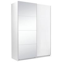 Omara Z Drsnimi Vrati Viva, Bela - bela/barve aluminija, Moderno, kovina/leseni material (150/210/62cm) - P & B