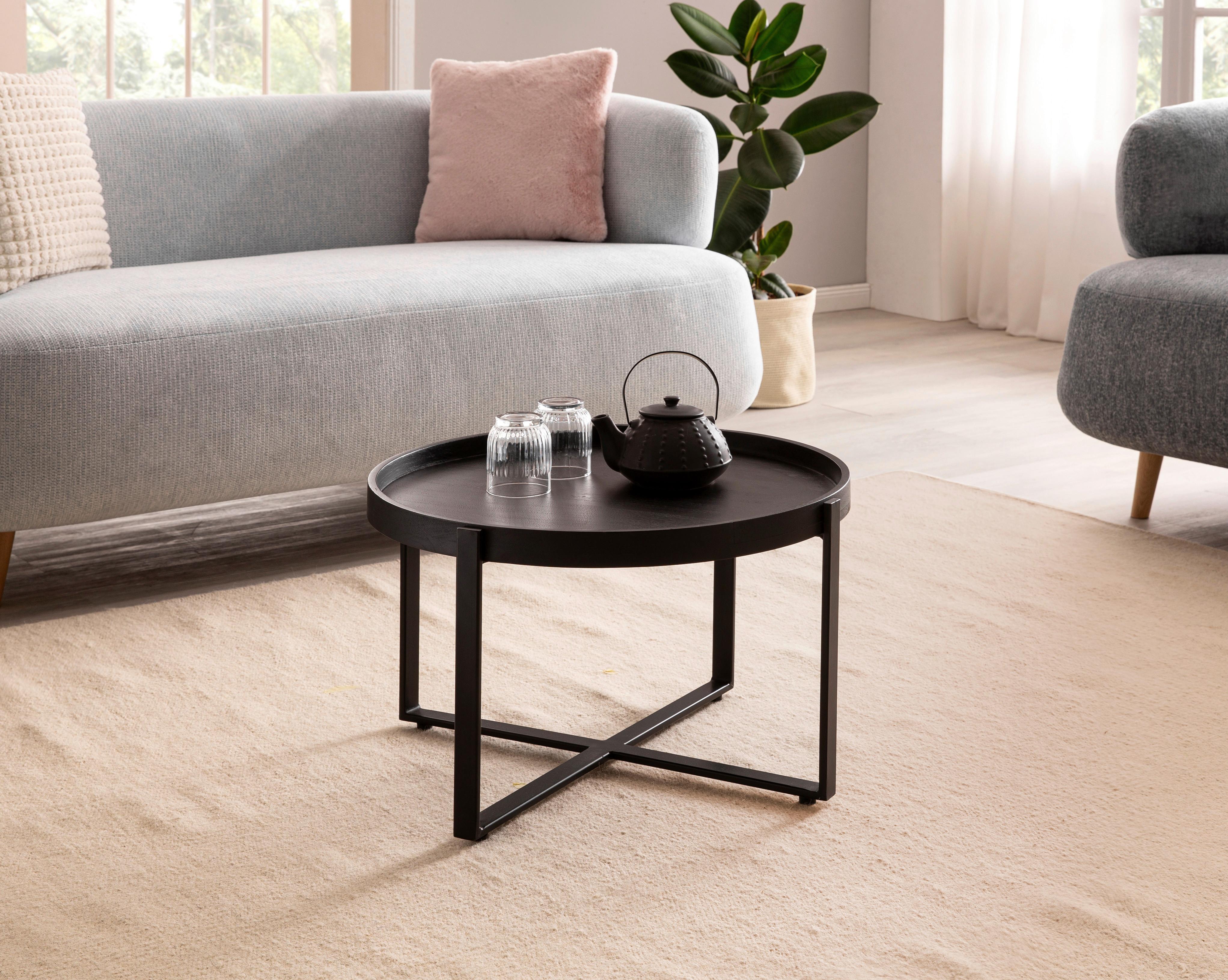 COUCHTISCH WL6.803 - Schwarz, Design, Holz/Metall (60/60/35cm) - MID.YOU