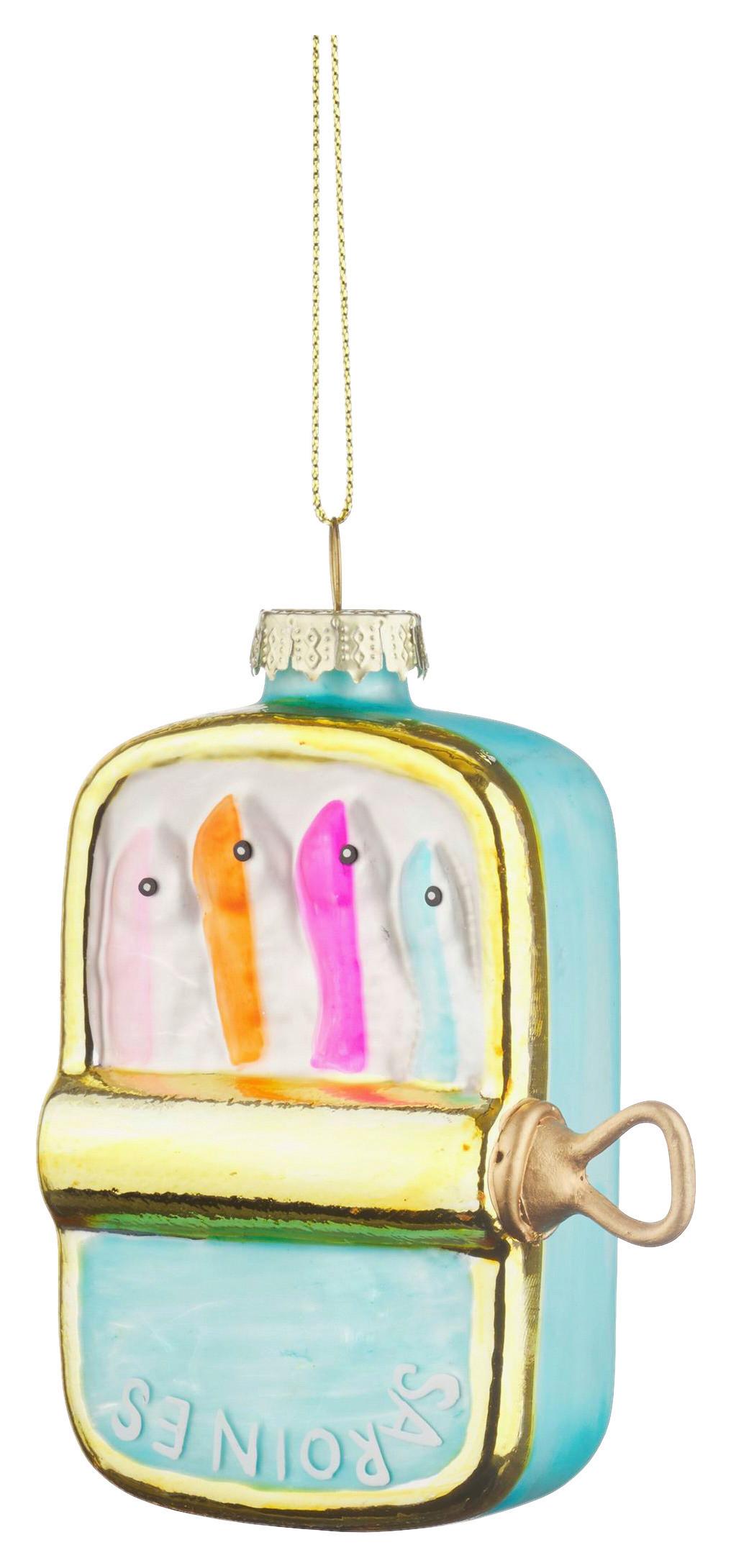 Obesek Za Božično Jelko Figures - zlate barve/modra, steklo (8/11/3,5cm) - Modern Living