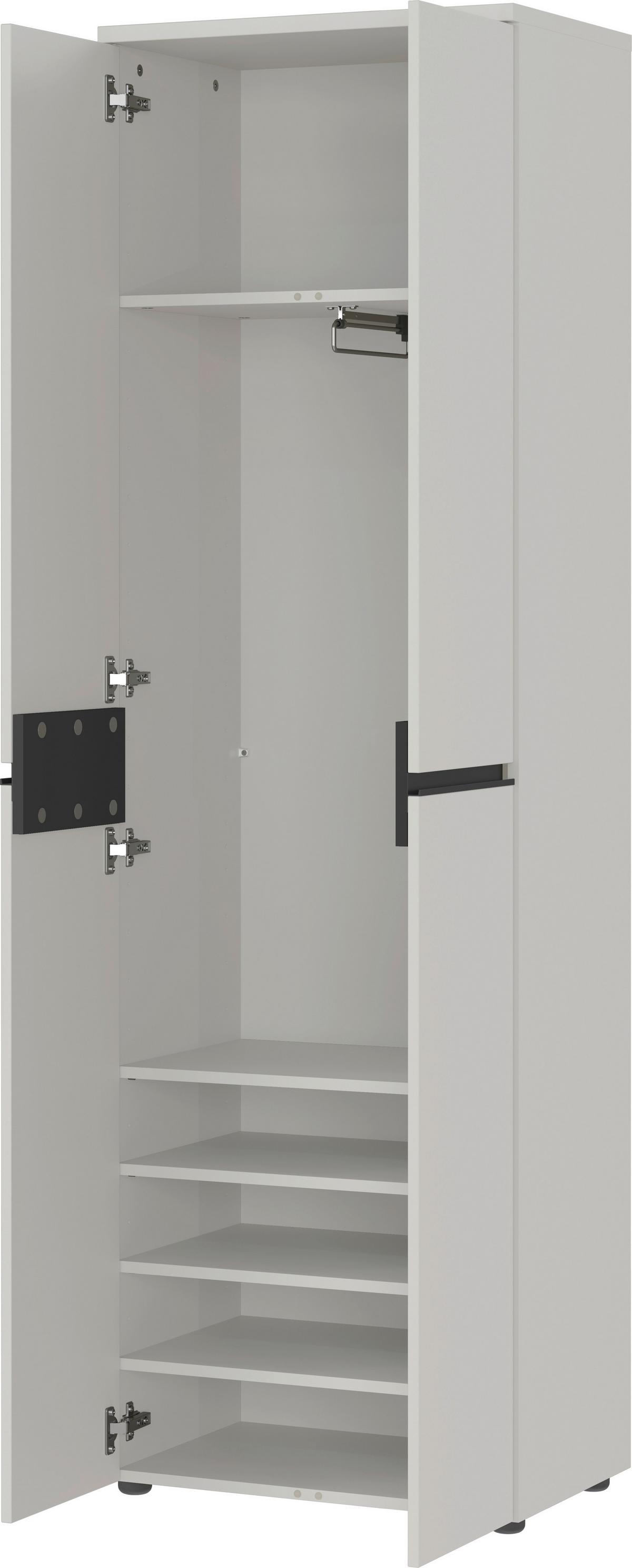 Garderobenschrank GW Bastia in Grau - Schwarz/Grau, MODERN, Holzwerkstoff/Kunststoff (59/194/41cm) - Premium Living