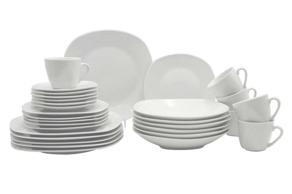Serviciu de masă 30/1 Sally - alb, Konventionell, ceramică - Mömax