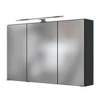 Spiegelschrank Florida in Graphitfarben - Chromfarben/Graphitfarben, MODERN, Glas/Holzwerkstoff (100/64/20cm)