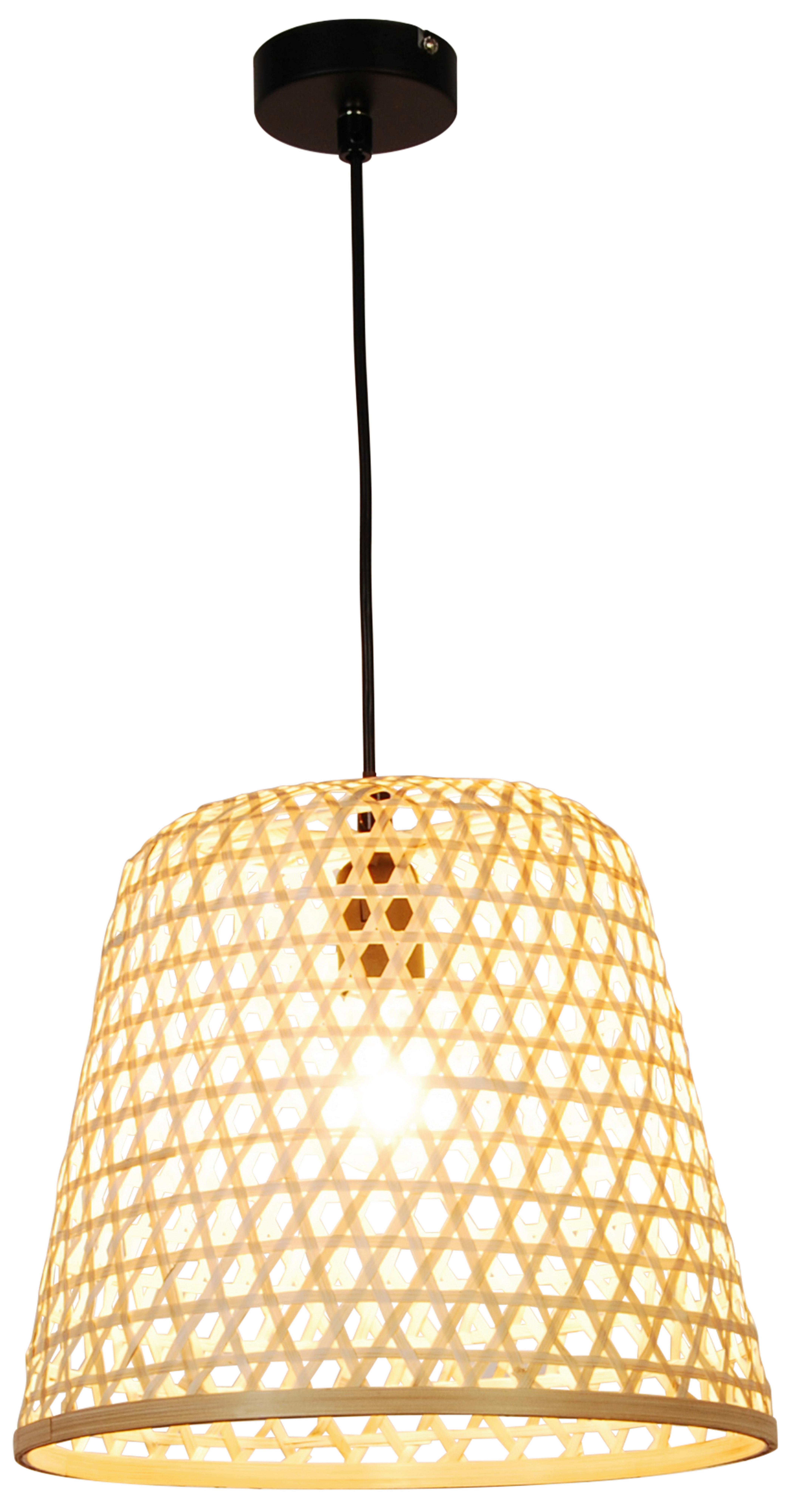 Hängeleuchte Gaio max. 40 Watt - Naturfarben, MODERN, Naturmaterialien (32/130cm) - Bessagi Home