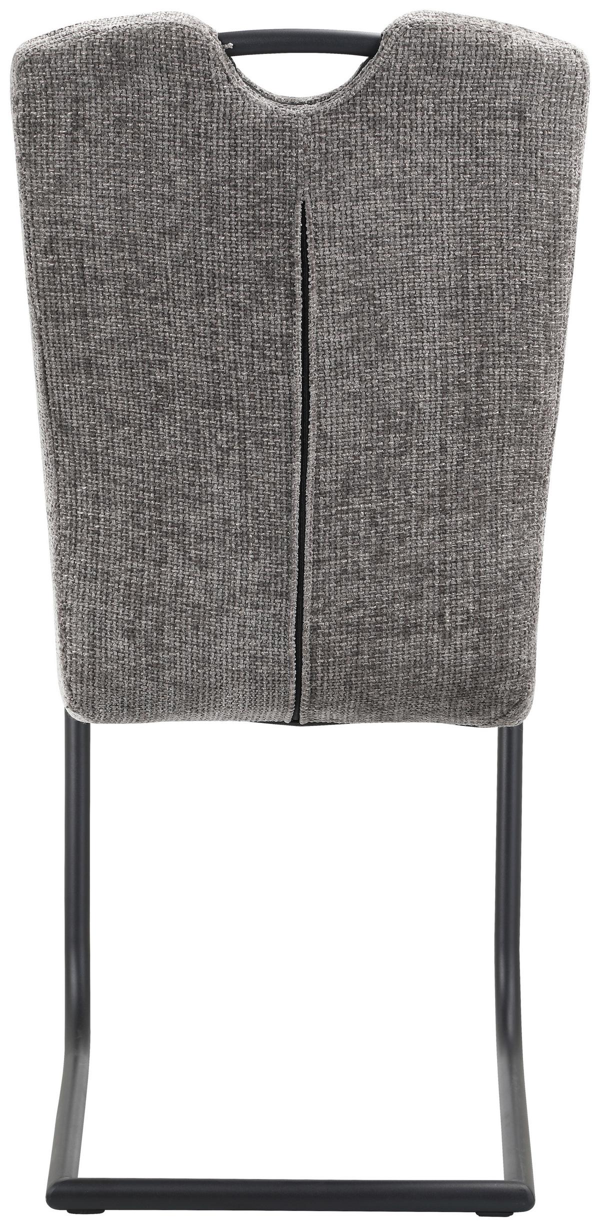 KRZESŁO NA PŁOZIE HUGO - czarny/szary, Design, metal/tkanina (46/97/59cm) - Novel