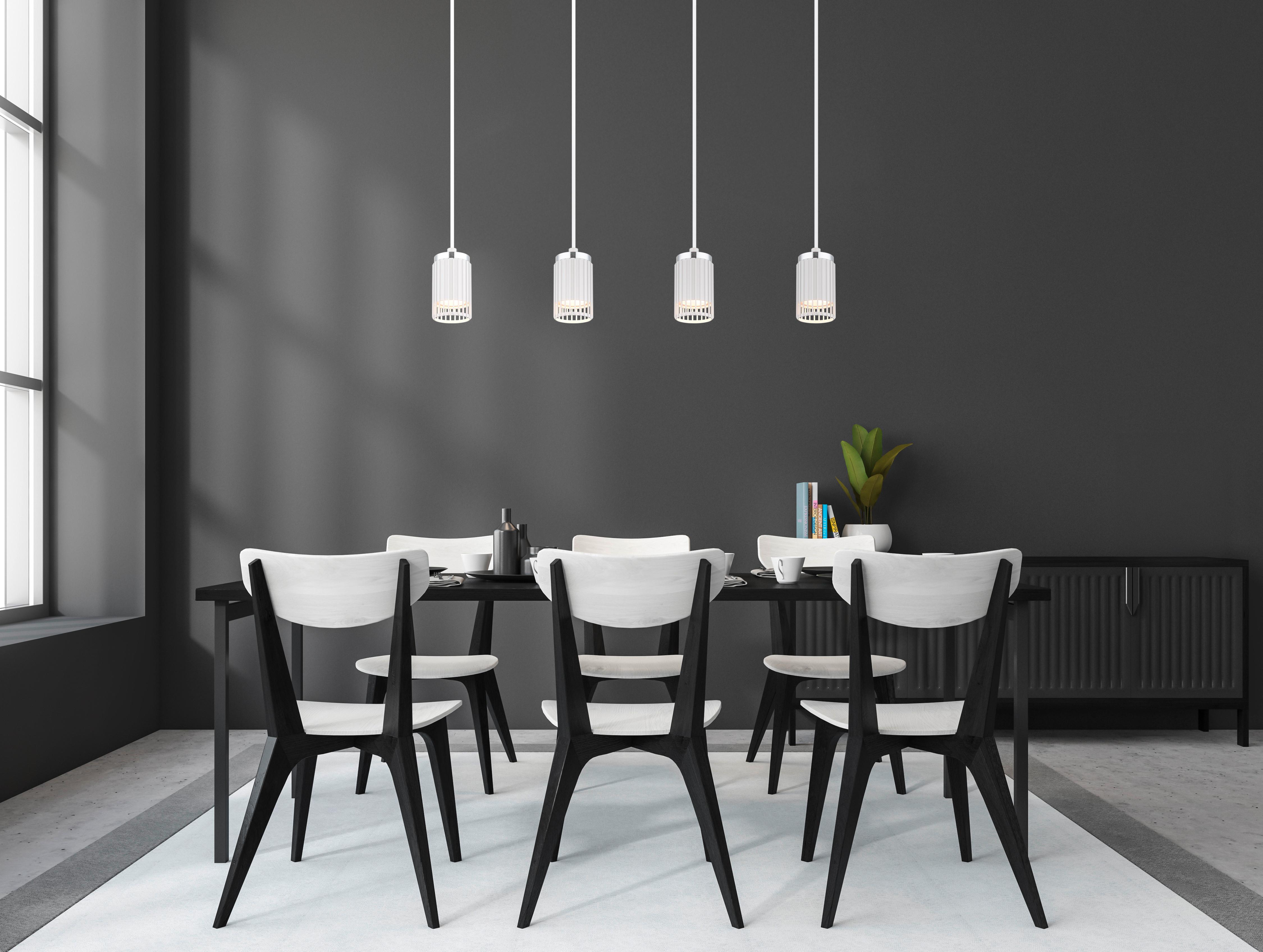 HÄNGELEUCHTE 57906-4HW KORBEN - Chromfarben/Weiss, Design, Kunststoff/Metall (60/6/115,5cm) - Globo