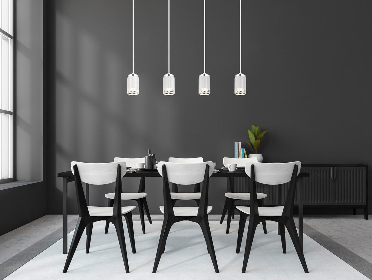 HÄNGELEUCHTE 57906-4HW KORBEN - Chromfarben/Weiss, Design, Kunststoff/Metall (60/6/115,5cm) - Globo