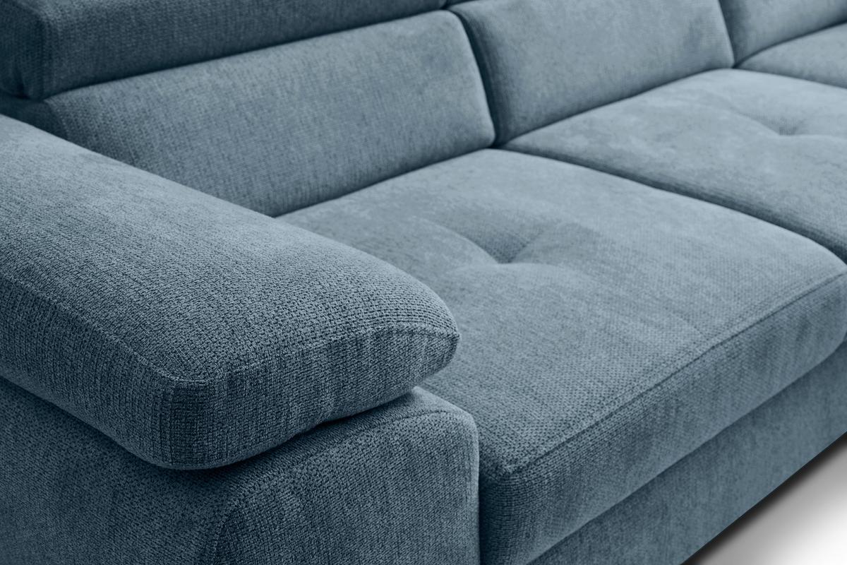 Kutna Garnitura Floris - plava/crna, Moderno, tekstil/metal (256/75-90/200cm) - Modern Living