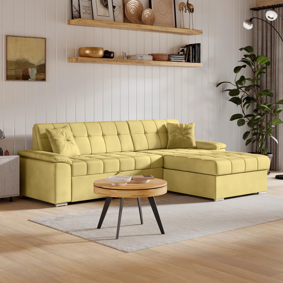 Coltar BALI - galben muștar, Trend, textil (257/167cm) - Modern Living
