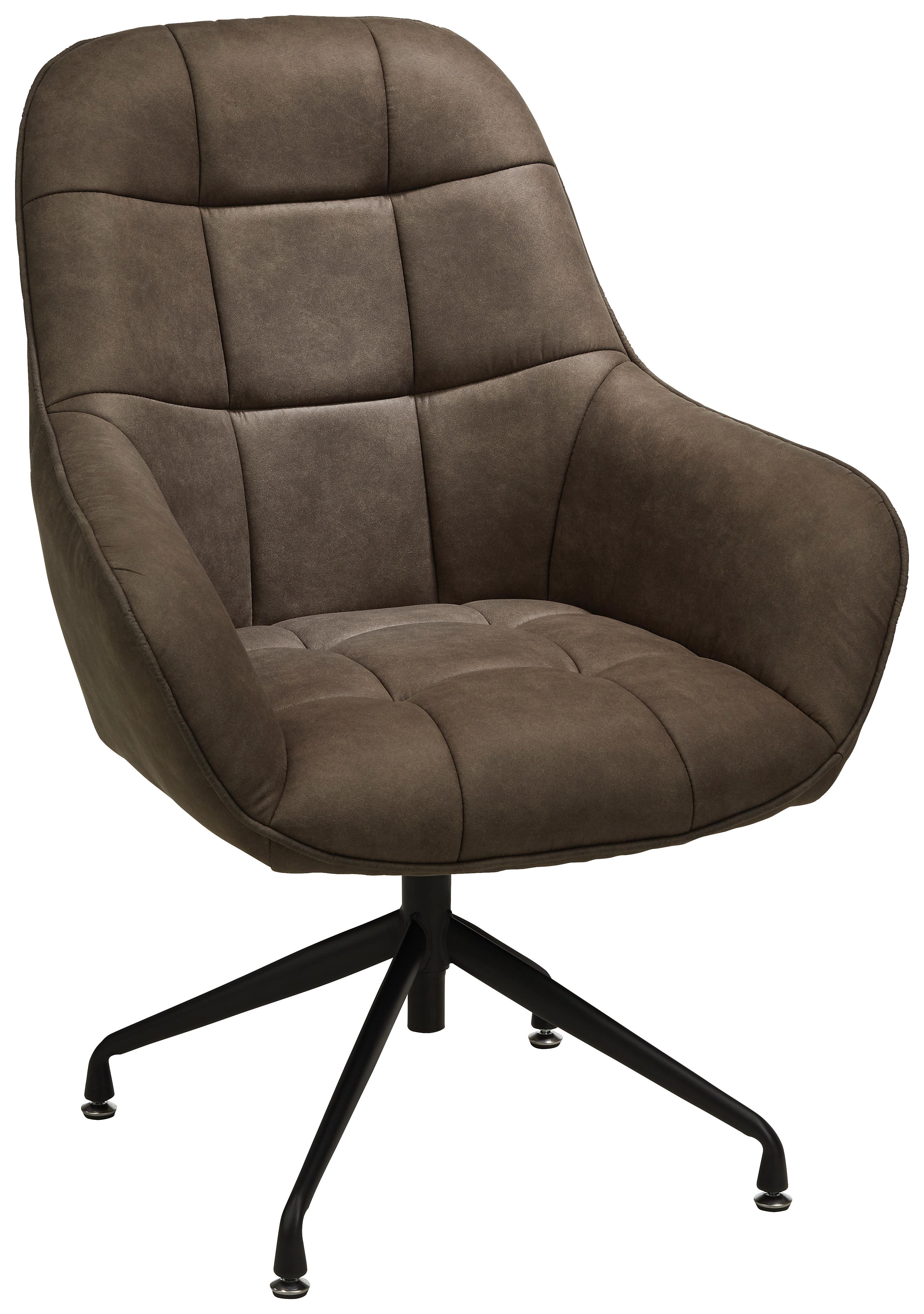 Fotel Elias - barna/fekete, Modern, textil/fém (73/100/75cm) - Mömax