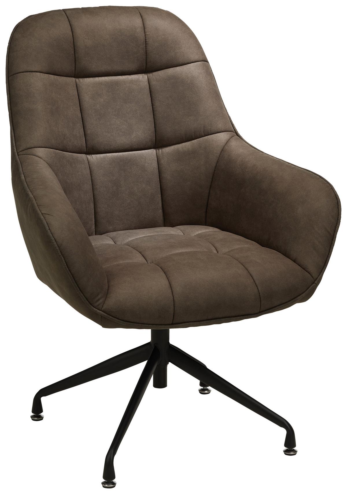 Fotel Elias - barna/fekete, Modern, textil/fém (73/100/75cm) - Mömax