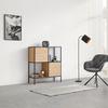 ÉTAGÈRE QUEENS -EXKLUSIV- - couleur naturelle/noir, MODERN, matériau en bois/métal (90/106/40cm) - Mömax