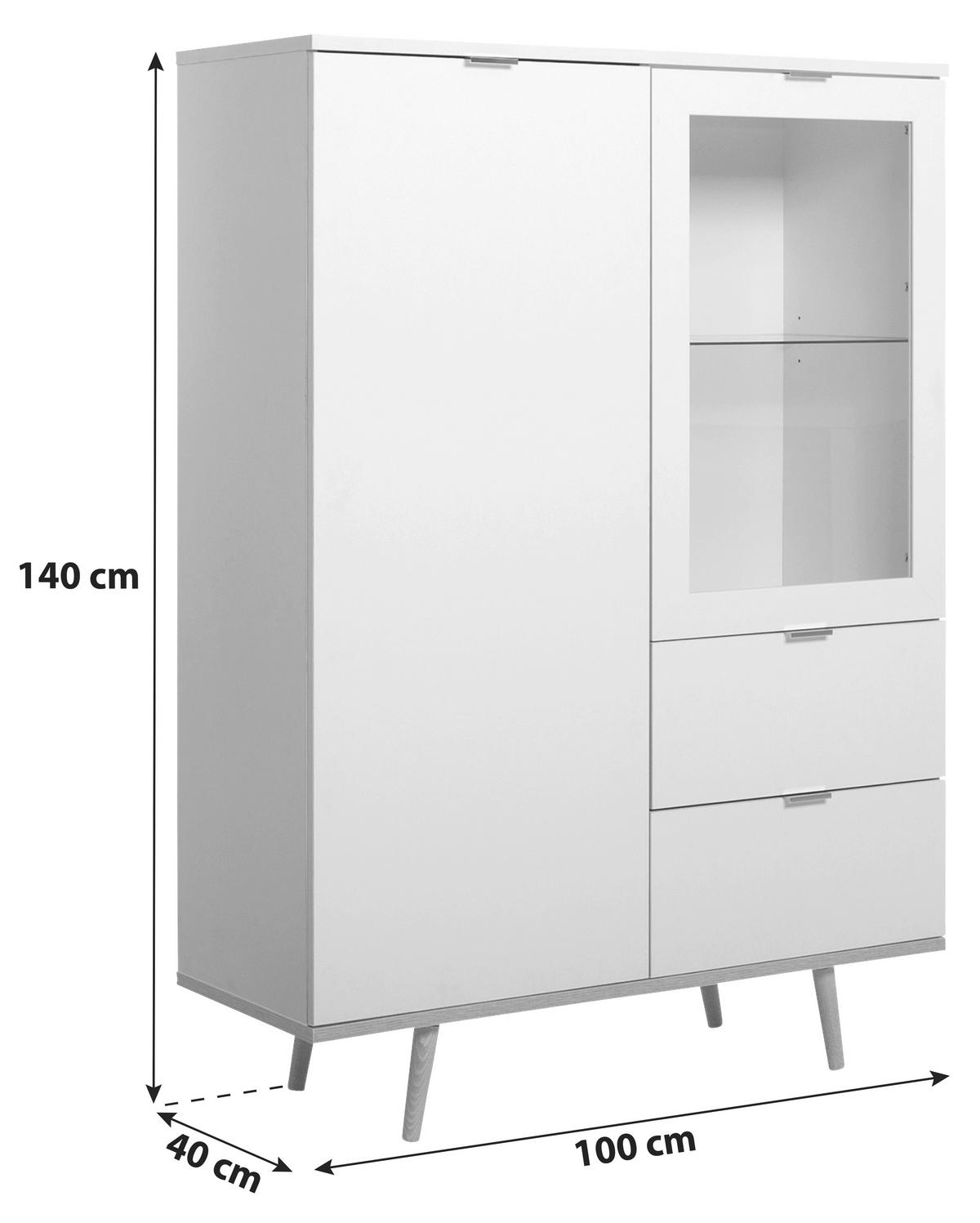 KOMODA WYSOKA GÖTEBORG 53 - kolor dębowy/biały, Konventionell, materiał drewnopochodny/metal (100/140/40cm) - MID.YOU