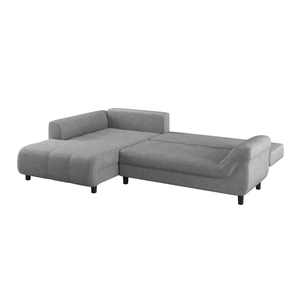 Kutna Garnitura Mendoza - siva/crna, Design, tekstil/drvo (197/309cm) - Modern Living