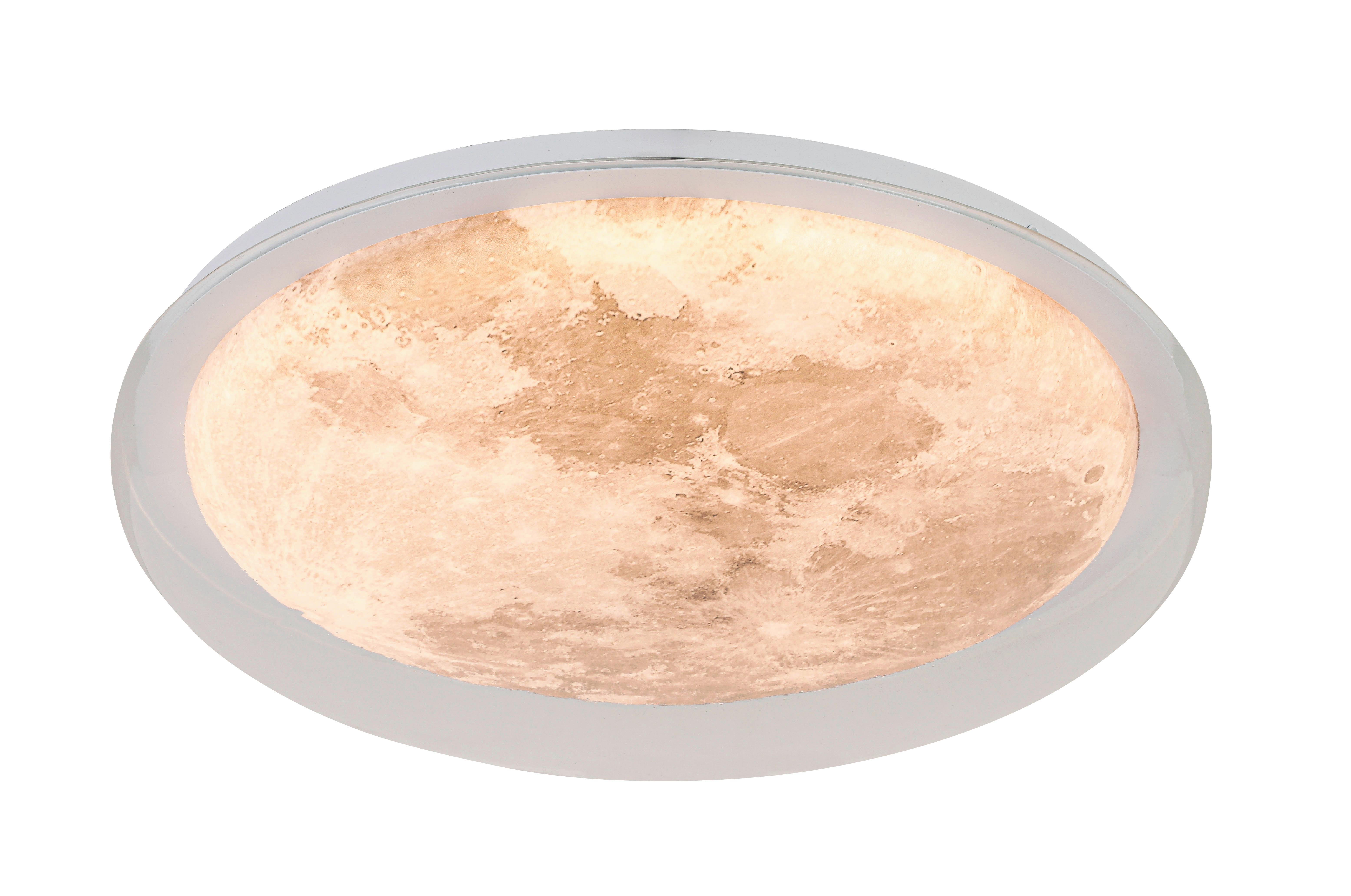 LAMPA SUFITOWA LED DERBY *SBN* - kolor srebrny/biały, Trend, tworzywo sztuczne/metal (40/8cm) - Novel