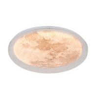 LAMPA SUFITOWA LED DERBY *SBN* - kolor srebrny/biały, Trend, tworzywo sztuczne/metal (40/8cm) - Novel