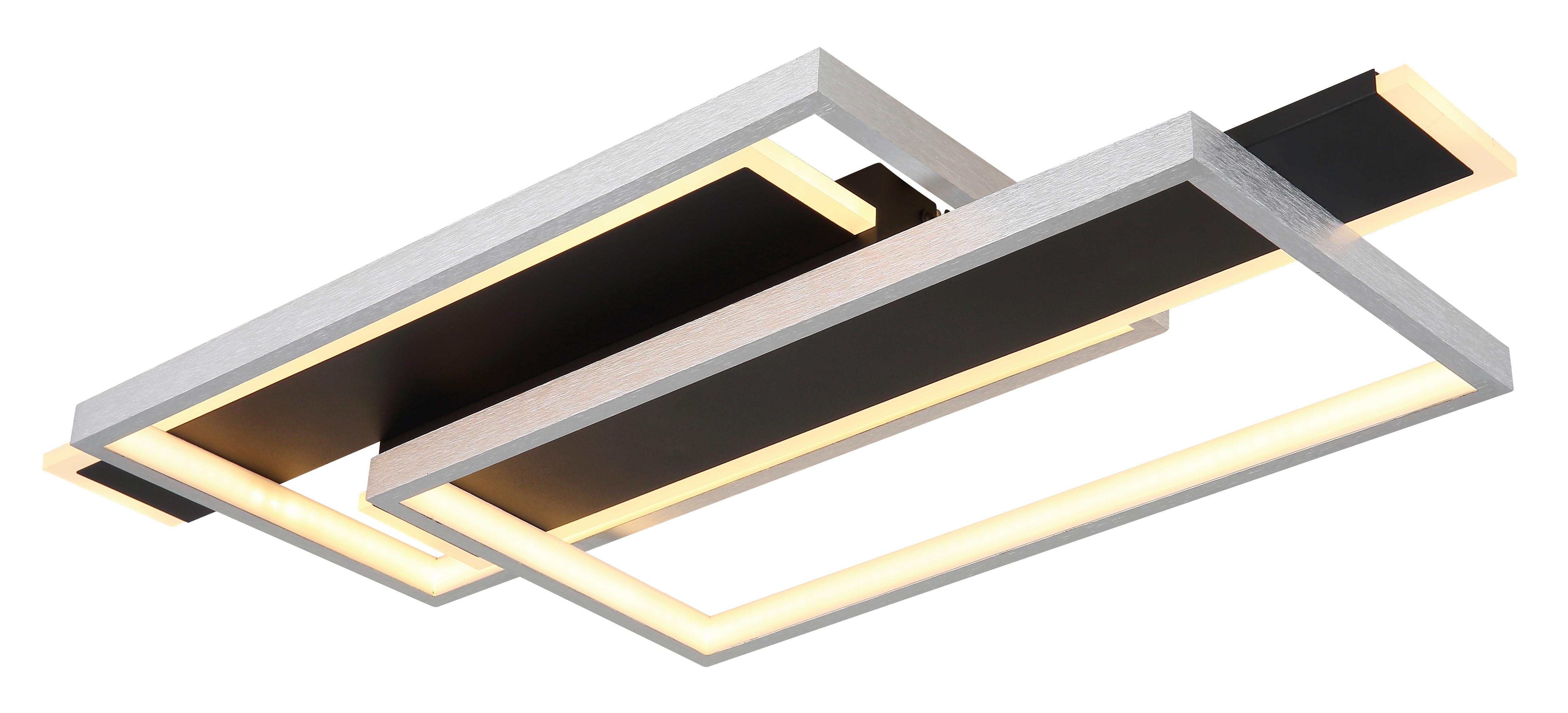 LED-DECKENLEUCHTE 67187-40 FINNLEY - Opal/Schwarz, Design, Kunststoff/Metall (62/27/8,2cm) - Globo