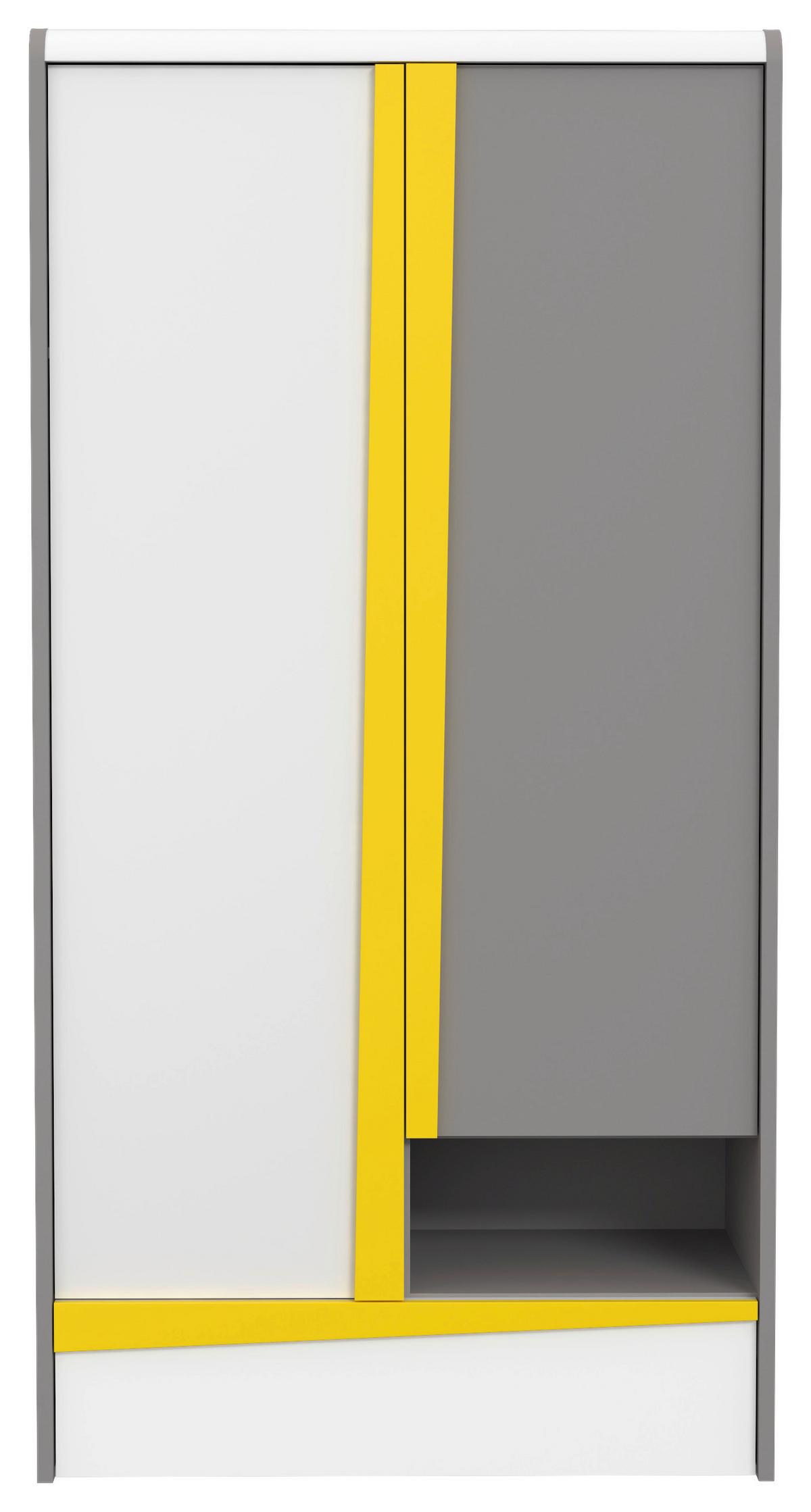 Omara Za Oblačila Divertido, Siva, Bela, Rumena - (104,1/205,1/52,7cm) - Mömax