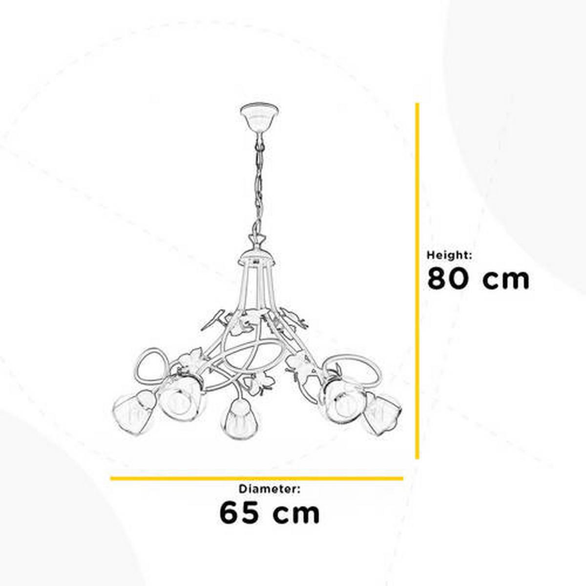 Kinderhängeleuchte Butterfly Weiß/Pink max. 6 Watt - Pink/Weiß, Basics, Glas/Metall (70/80cm)