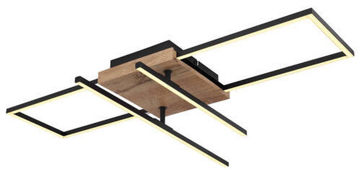 Stropna Led-svetilka Kendra, S Sijalko - črna/temno rjava, Design, kovina/umetna masa (80/20/11,5cm) - Globo