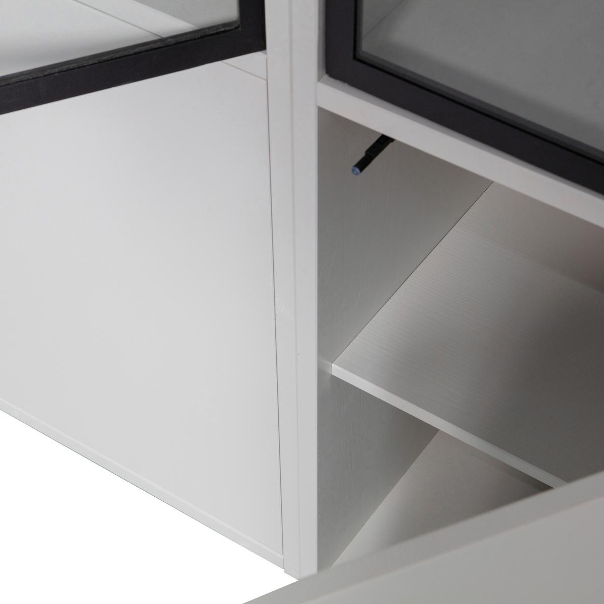 Vitrine Basic Grau - Schwarz/Grau, Design, Glas/Holz (101/230/40cm) - Livetastic