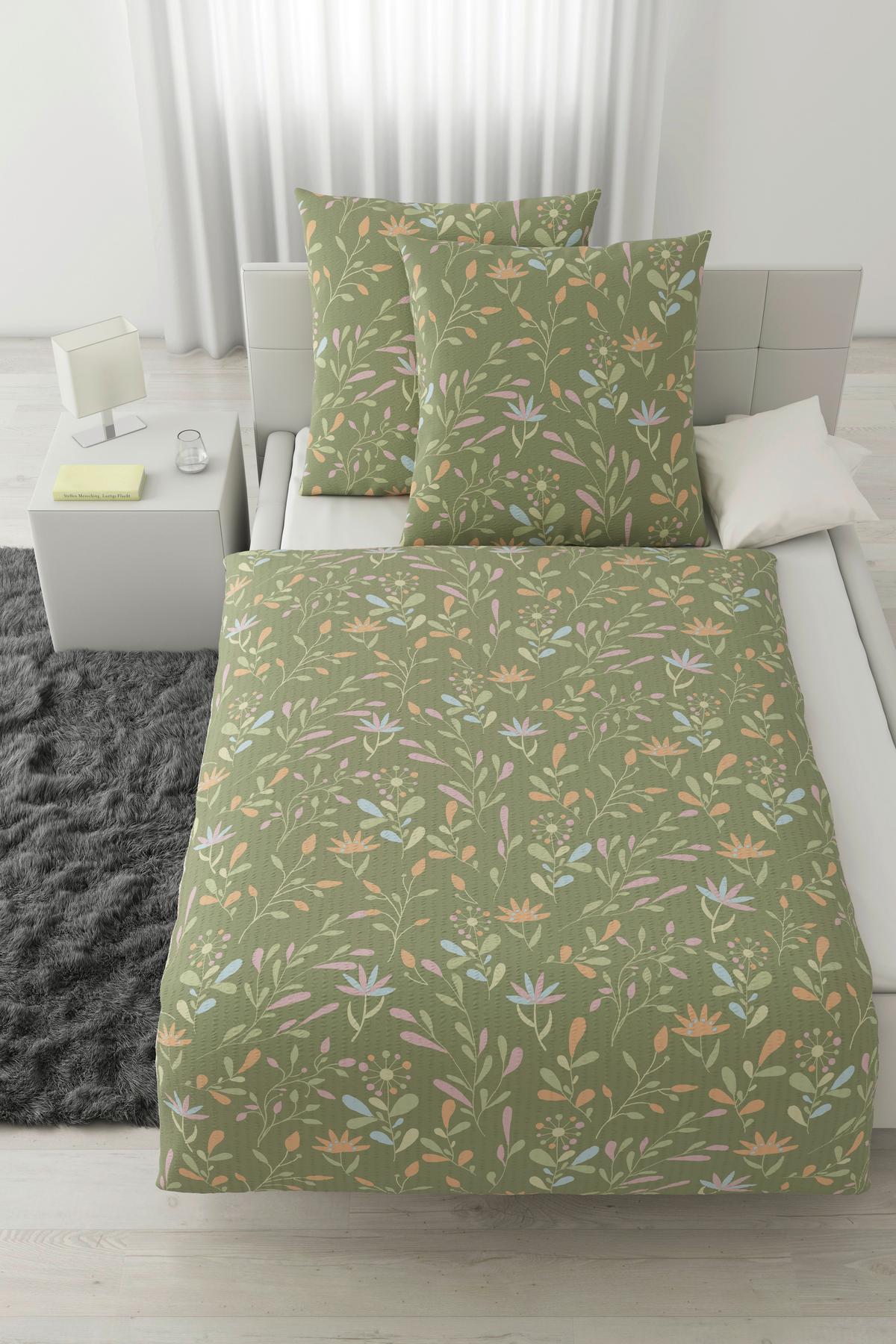 Bettwäsche Marina XXL Grün ca. 200x200cm - Grün, KONVENTIONELL, Textil (200/200cm) - Mömax