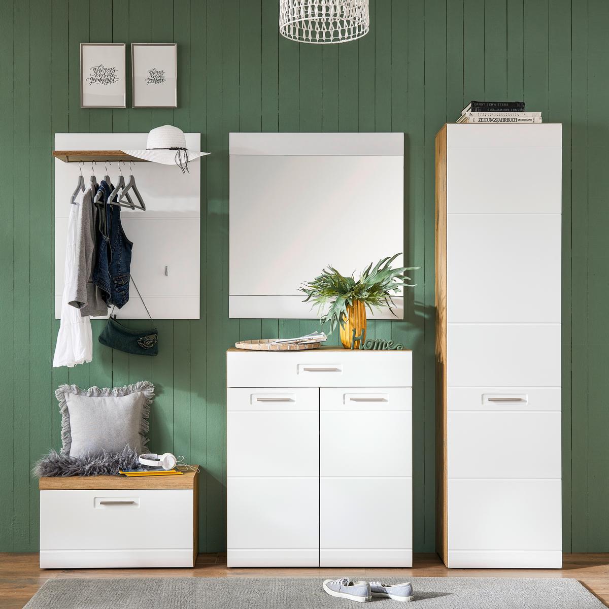 Garderobna Klop Auris, Bela, Hrast - barve hrasta/bela, Moderno (70/42/37,1cm) - Mömax