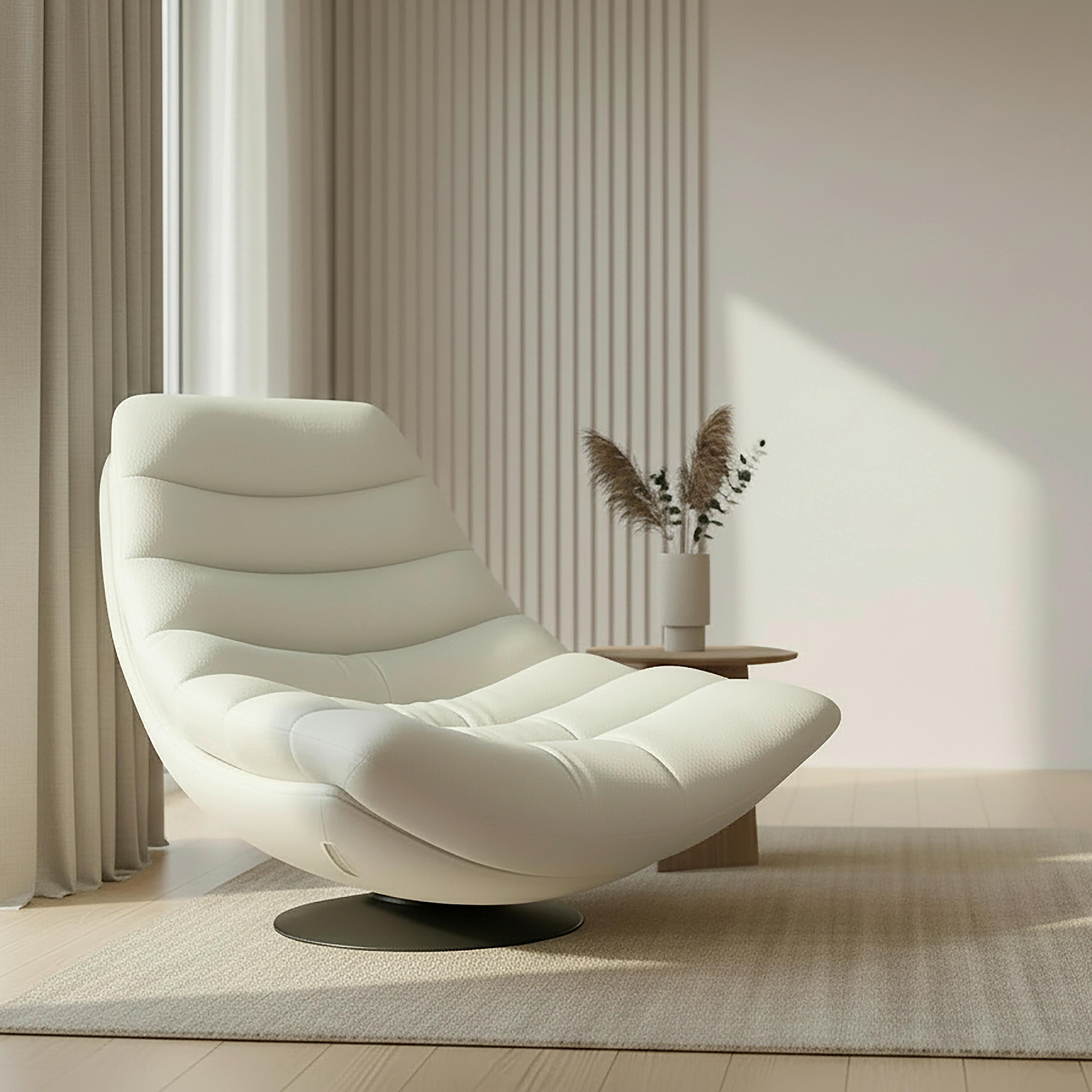 RELAXFÅTÖLJ LENA - vit/svart, Modern, metall/textil (85/82/113cm) - Bessagi Home