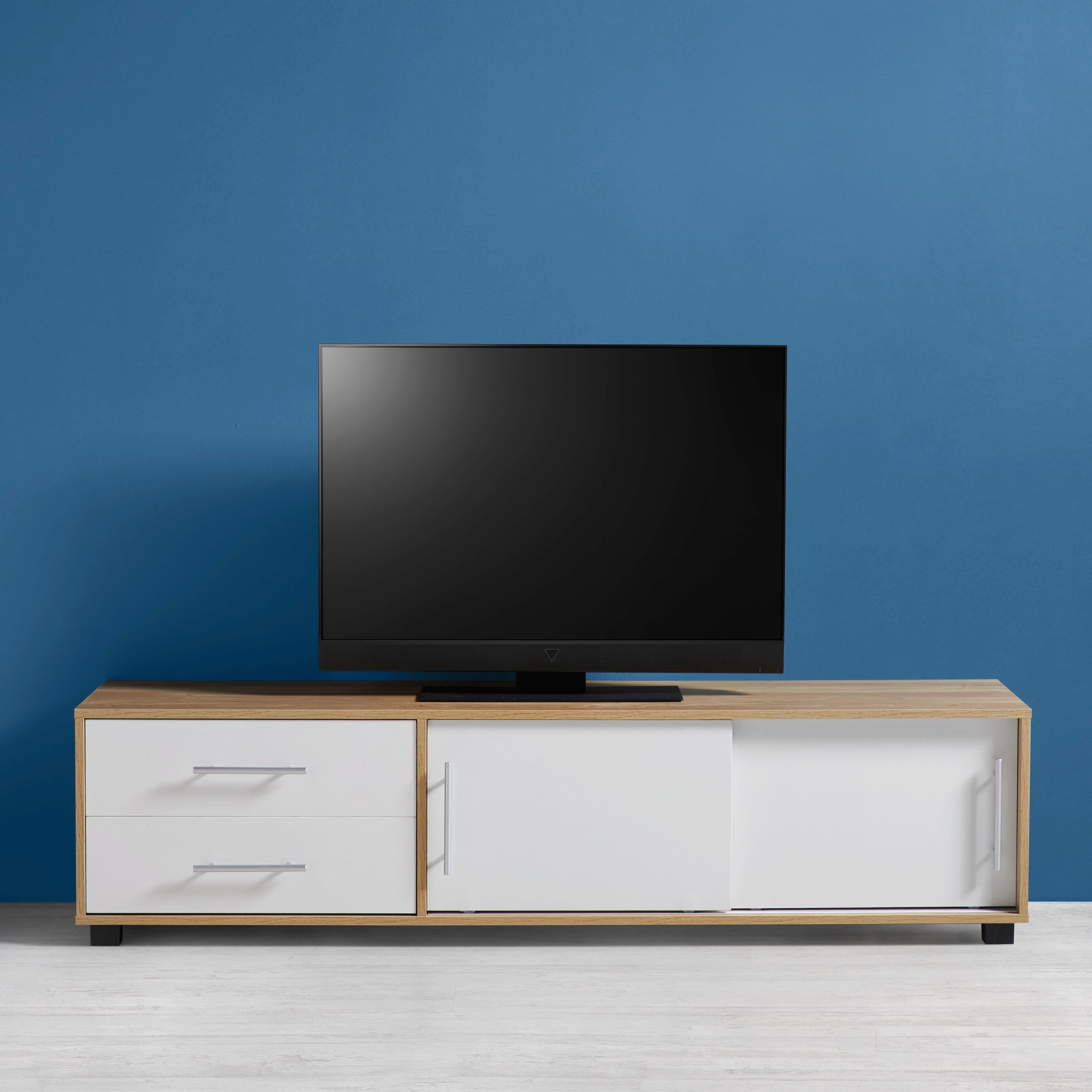 TV-Element in Eichefarben/Weiß 'Lilja' - Eichefarben/Weiß, MODERN, Holz/Metall (160/40/40cm) - Bessagi Home