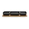 Set de boluri pentru gustări TAPAS - 3 - negru, Modern, ceramică/lemn (44/16.5/5.5cm) - Modern Living