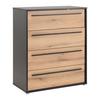 COMMODE ADRIANO-M2 -EXKLUSIV- - Eikenkleuren/Zwart, Modern, Houtcomposiet/Kunststof (80/94,8/41,2cm) - Mömax