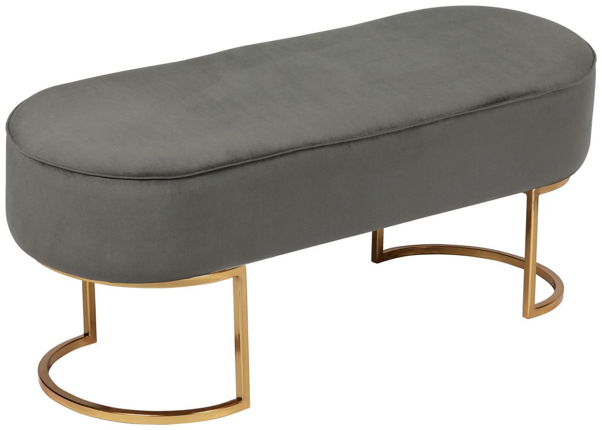 SITZBANK PERA 200 GRAU / GOLD - Goldfarben/Grau, Design, Holz/Holzwerkstoff (105/41/40cm) - Kayoom