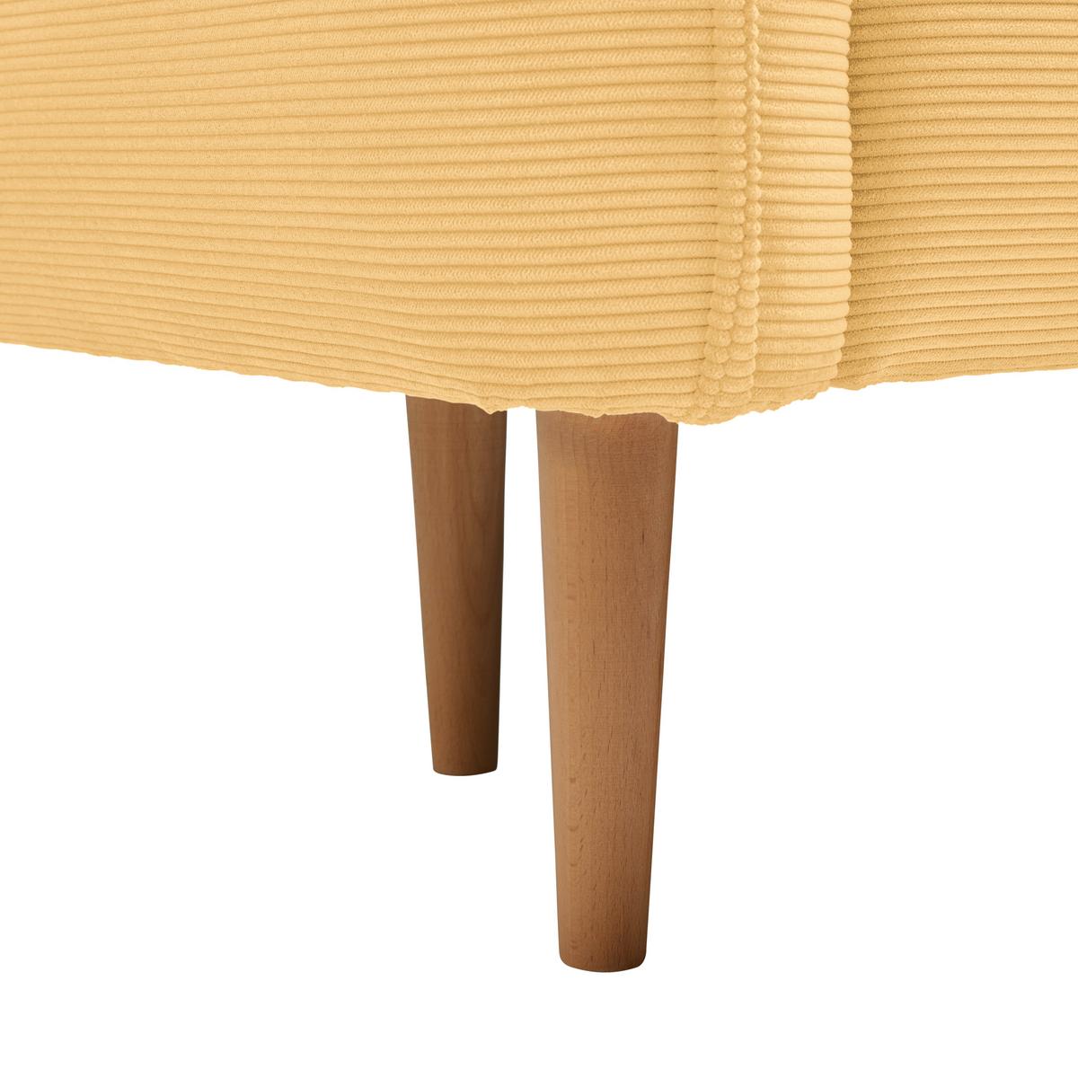 Trosjed Custom - prirodne boje/žuta, Moderno, tekstil/drvo (183/85/92cm) - Mömax