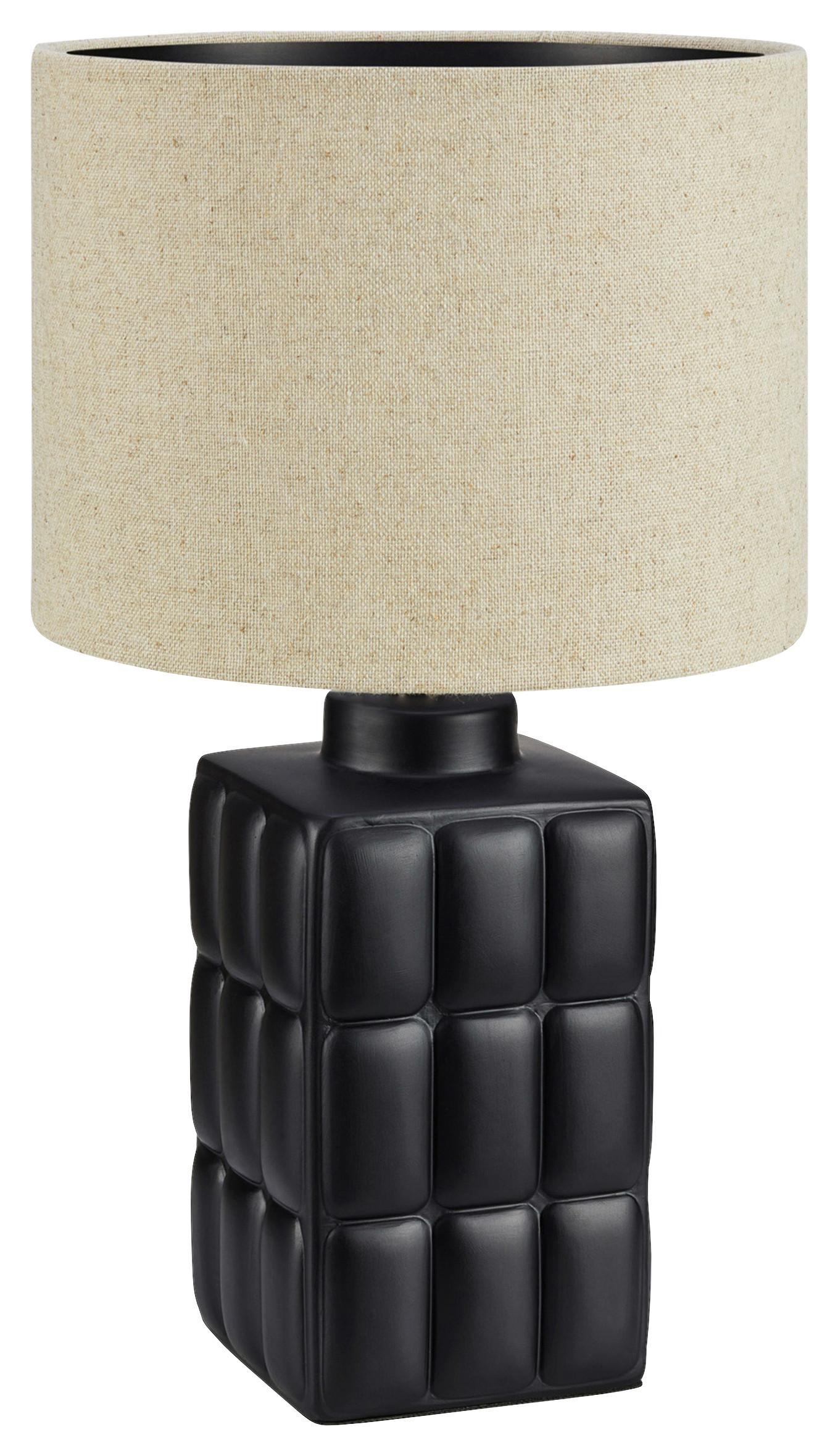 Tischleuchte Cuscini Table max. 40 Watt - Beige/Schwarz, Basics, Keramik/Textil (24/24/42,5cm) - Markslöjd
