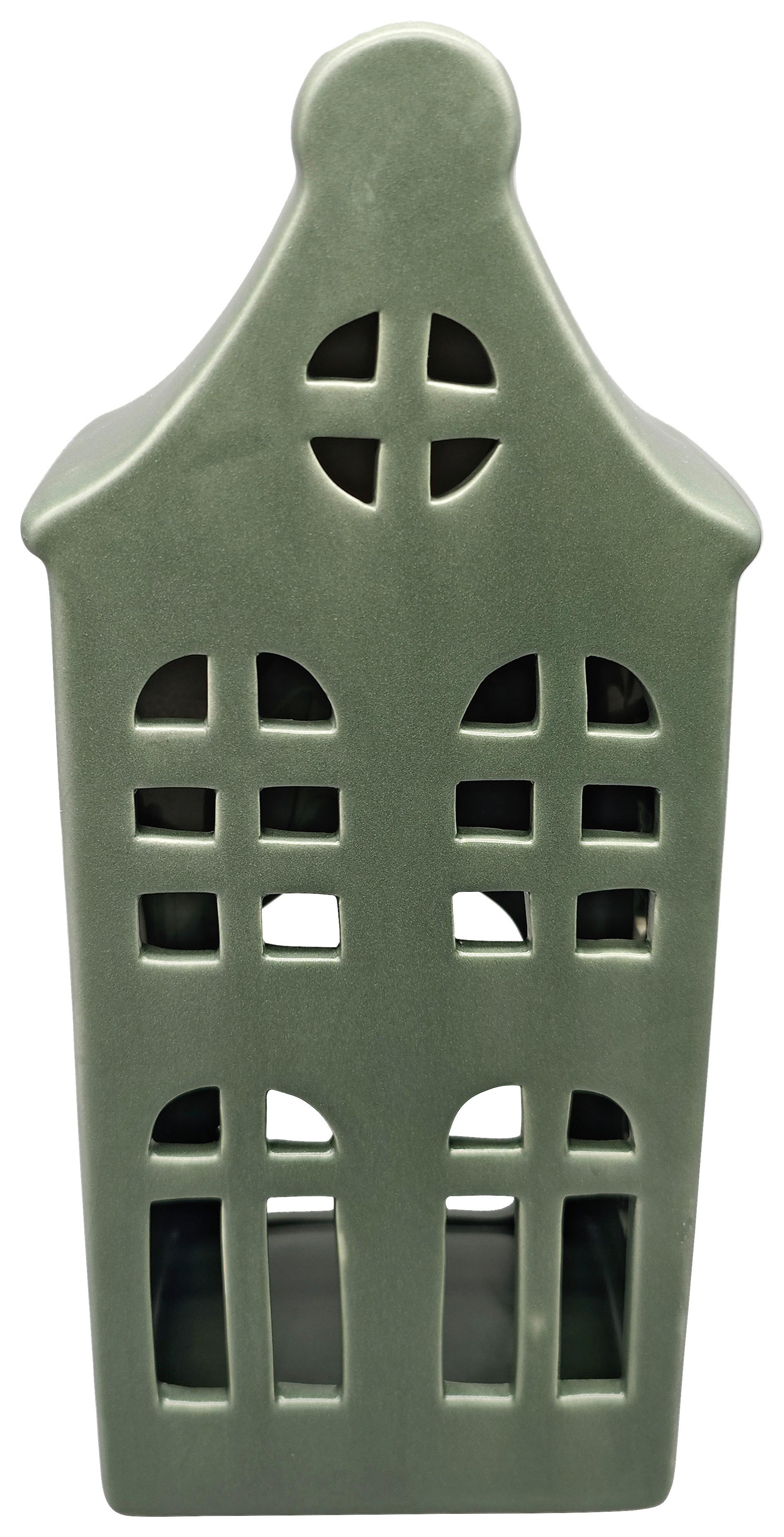 Dekohaus Collin Dunkelgrün - Dunkelgrün, Konventionell, Keramik (10,5/25,2/8,2cm) - Mömax