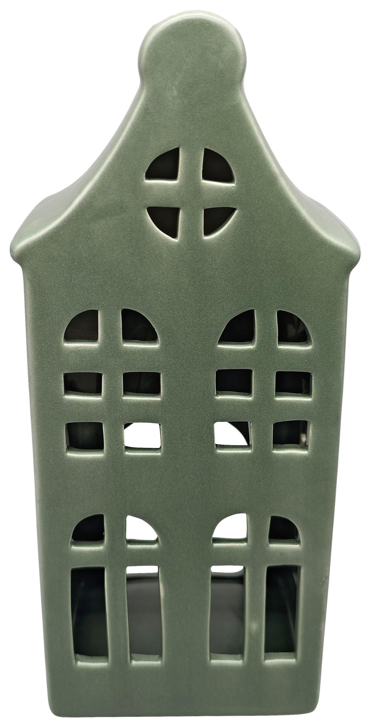 Dekohaus Collin Dunkelgrün - Dunkelgrün, Konventionell, Keramik (10,5/25,2/8,2cm) - Mömax