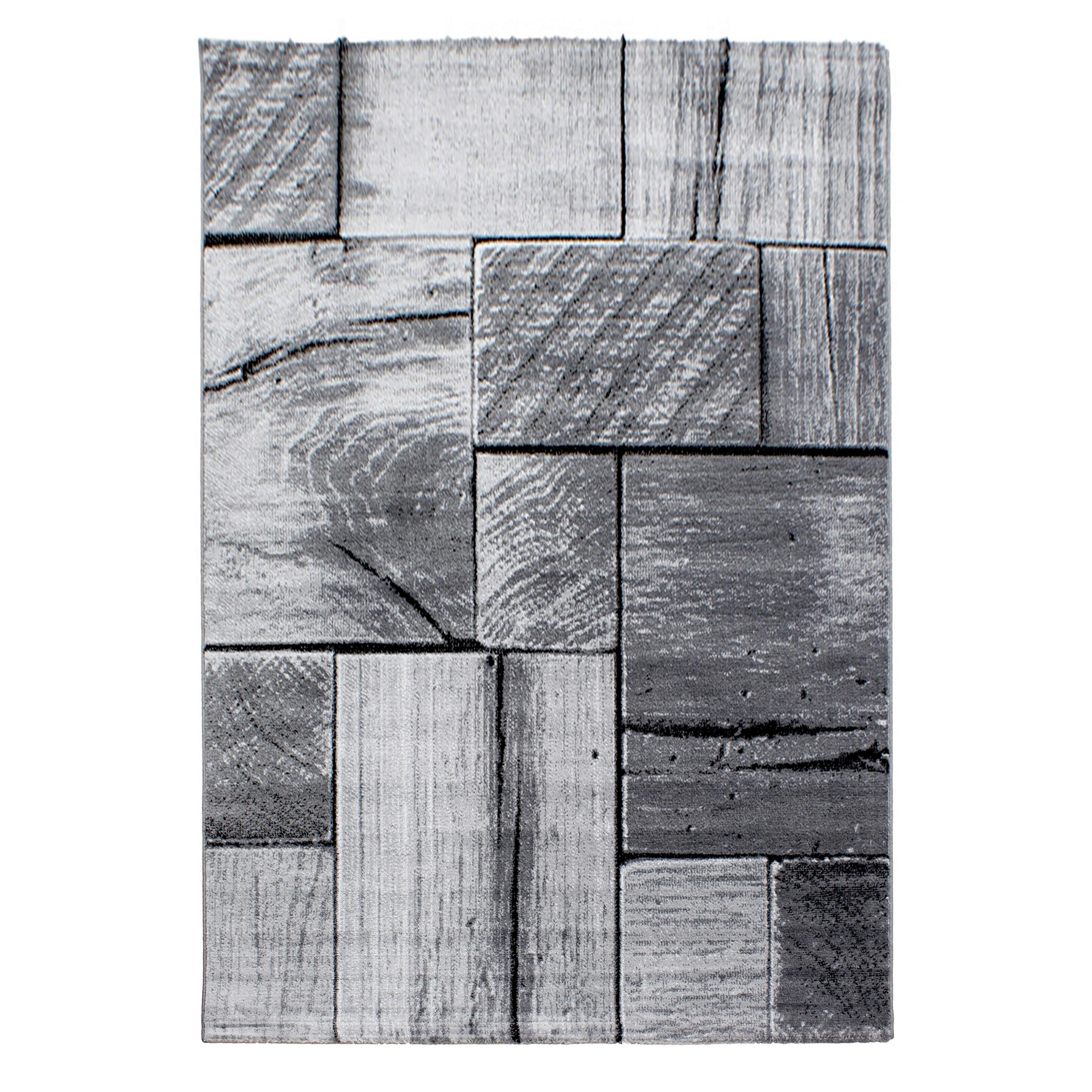 Ravno Tkana Preproga Parma, Siva, 280x370cm - črna, Design, tekstil (280/370cm) - Novel