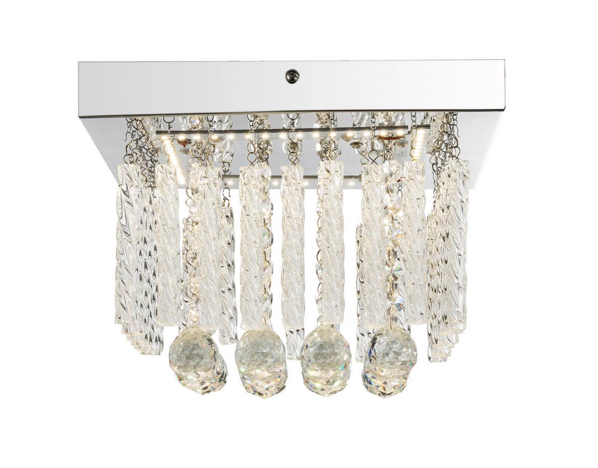 Stropna Led-svetilka Mathilda, S Sijalko - Design, kovina/steklo (25/25/15cm) - Globo