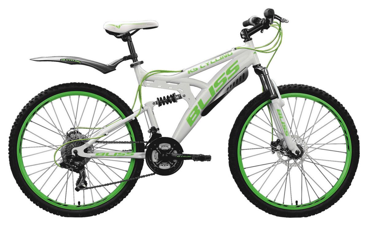 MOUNTAINBIKE Fully 26'' Bliss Weiß RH 48cm - Weiß/Grün, Basics, Metall (180/70/80cm) - Atrigo