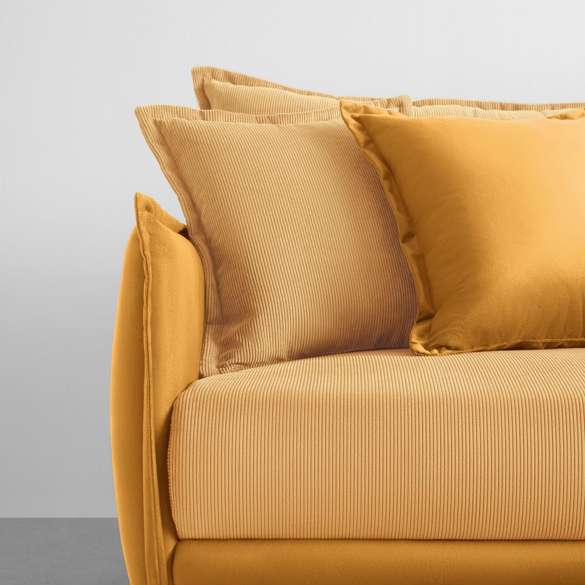 Ecksofa Nuovo Gelb - Gelb/Schwarz, MODERN, Textil/Metall (245/72-113/190cm) - Mömax