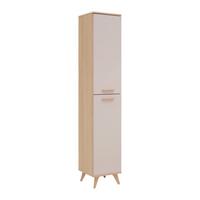 Hochschrank Kalmar Eiche-/Kaschmirfarben - Kaschmir/Eichefarben, MODERN, Holzwerkstoff/Kunststoff (35/185/35cm) - Mömax